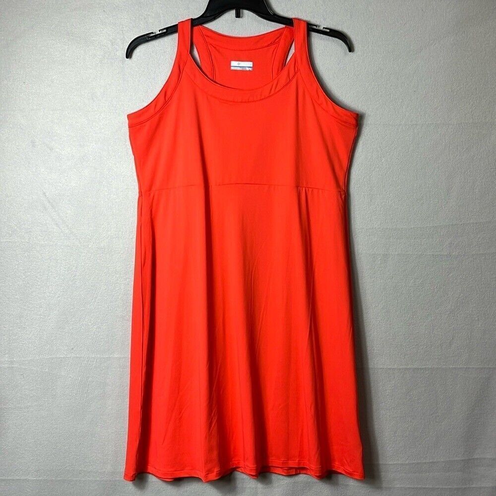 Columbia Womens Sleeveless Dress Activewear Midi Size XL Orange